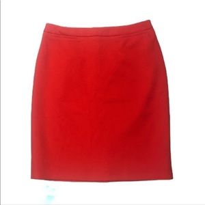 Halogen 6 quilted pattern red orange tone pockets‎ fully lined pencil skirt